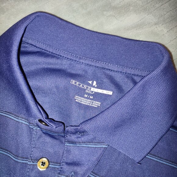 Grand Slam Golf T Shirt Tee Golfing Dri Fit Sports Size M Short Sleeve Stripes - Picture 2 of 6